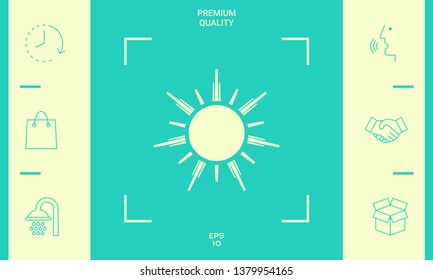 Sun icon symbol. Graphic elements for your design