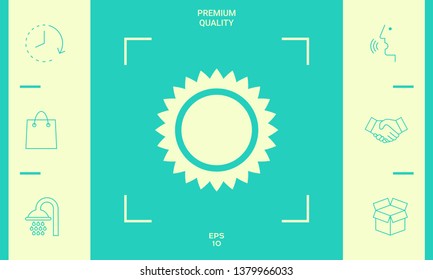 Sun icon symbol. Graphic elements for your design