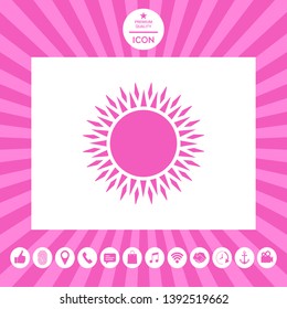 Sun icon symbol. Graphic elements for your design