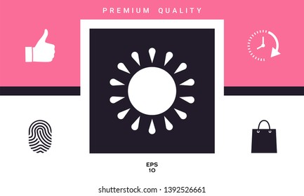 Sun icon symbol. Graphic elements for your design