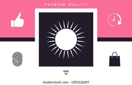 Sun icon symbol. Graphic elements for your design