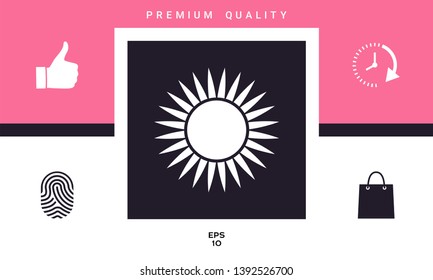Sun icon symbol. Graphic elements for your design