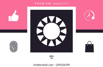 Sun icon symbol. Graphic elements for your design