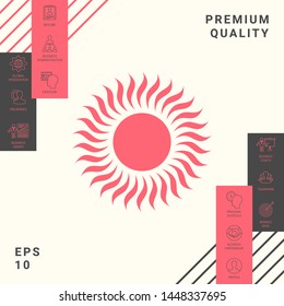 Sun icon symbol. Graphic elements for your design