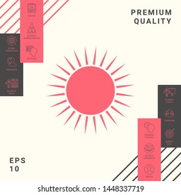 Sun icon symbol. Graphic elements for your design