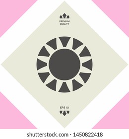 Sun icon symbol. Graphic elements for your design
