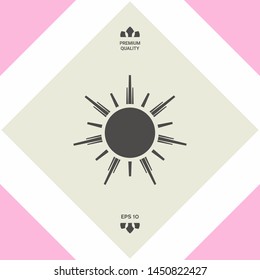 Sun icon symbol. Graphic elements for your design