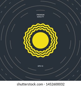 Sun icon symbol. Graphic elements for your design