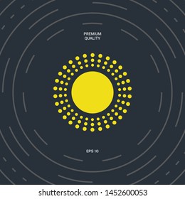 Sun icon symbol. Graphic elements for your design