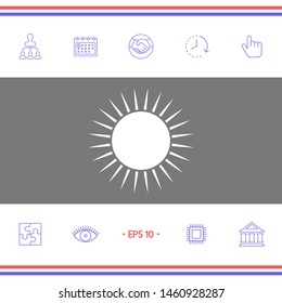 Sun icon symbol. Graphic elements for your design