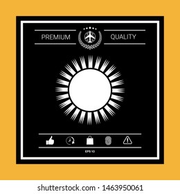 Sun icon symbol. Graphic elements for your design
