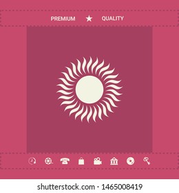 Sun icon symbol. Graphic elements for your design