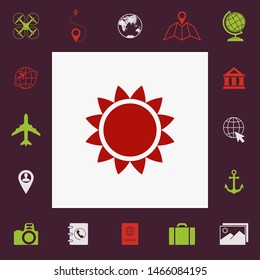 Sun icon symbol. Graphic elements for your design