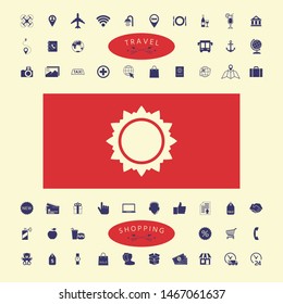 Sun icon symbol. Graphic elements for your design