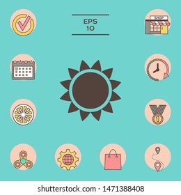 Sun icon symbol. Graphic elements for your design