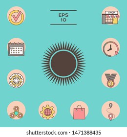 Sun icon symbol. Graphic elements for your design