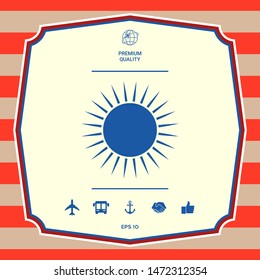 Sun icon symbol. Graphic elements for your design