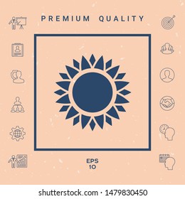 Sun icon symbol. Graphic elements for your design