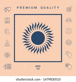 Sun icon symbol. Graphic elements for your design