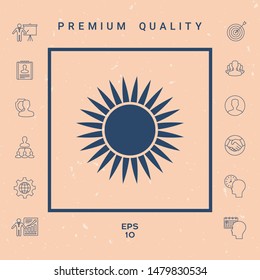 Sun icon symbol. Graphic elements for your design