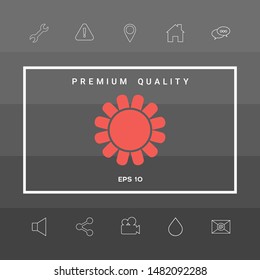 Sun icon symbol. Graphic elements for your design