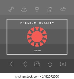 Sun icon symbol. Graphic elements for your design