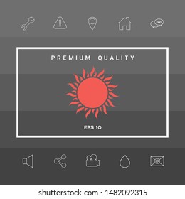 Sun icon symbol. Graphic elements for your design