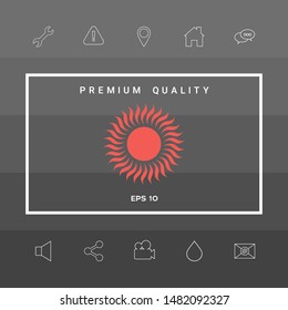 Sun icon symbol. Graphic elements for your design