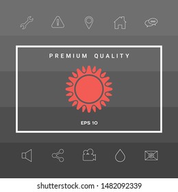 Sun icon symbol. Graphic elements for your design