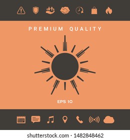 Sun icon symbol. Graphic elements for your design