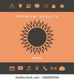 Sun icon symbol. Graphic elements for your design