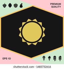 Sun icon symbol. Graphic elements for your design