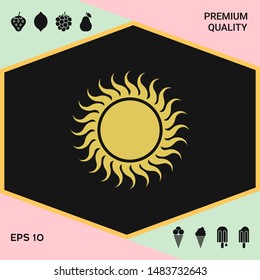 Sun icon symbol. Graphic elements for your design