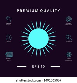Sun icon symbol. Graphic elements for your design