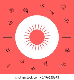 Sun icon symbol. Graphic elements for your design