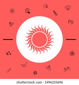Sun icon symbol. Graphic elements for your design