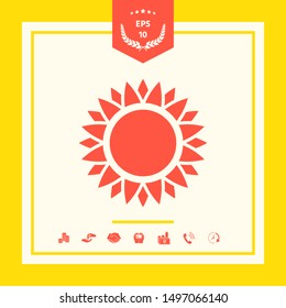 Sun icon symbol. Graphic elements for your design