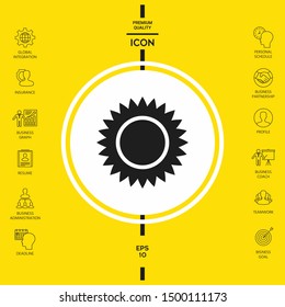 Sun icon symbol. Graphic elements for your design