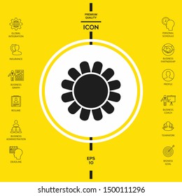 Sun icon symbol. Graphic elements for your design