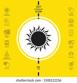 Sun icon symbol. Graphic elements for your design
