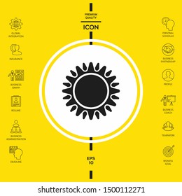 Sun icon symbol. Graphic elements for your design