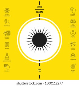 Sun icon symbol. Graphic elements for your design