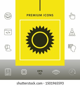 Sun icon symbol. Graphic elements for your design