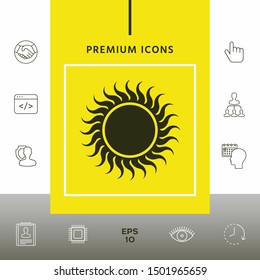 Sun icon symbol. Graphic elements for your design