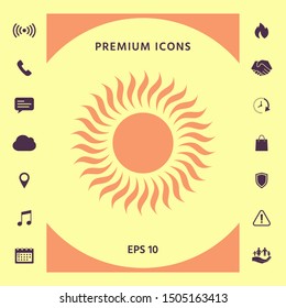 Sun icon symbol. Graphic elements for your design