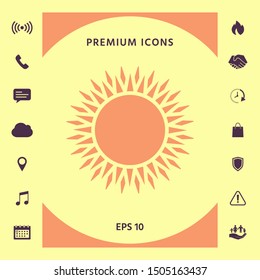 Sun icon symbol. Graphic elements for your design