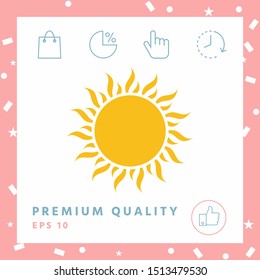 Sun icon symbol. Graphic elements for your design