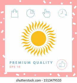 Sun icon symbol. Graphic elements for your design