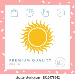 Sun icon symbol. Graphic elements for your design