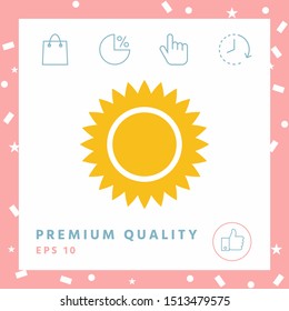 Sun icon symbol. Graphic elements for your design